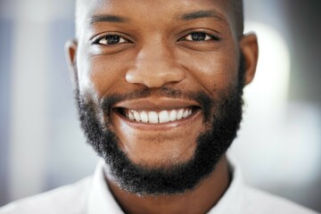 Black man, happy business and portrait smile of financial manager, corporate executive and trust in...