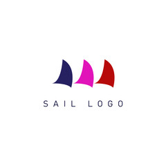 Fototapeta na wymiar Sail Logo Icon with Simple Concept