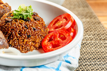 jollof with red chili paste
