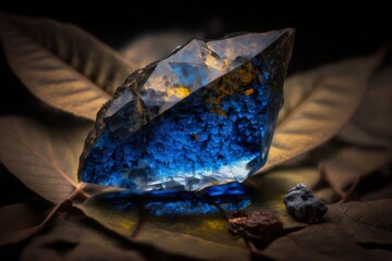 Obraz premium Discovering a Treasure: A Sapphire Gem in the Heart of Nature