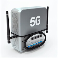 Fototapeta premium 5g Technology Concept. High-speed Mobile Internet, City Dwellers Using New Generation Networks for Communication and Gadgets.