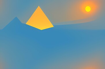 blue sky and mountains created with generative ai technology