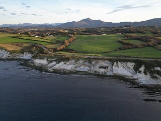 Corniche Basque a Hendaye vue de drone, Pays basque , Océan Atlantique , Sud-Ouest