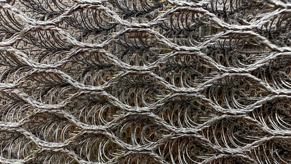 close up view weaved plastic fiber background