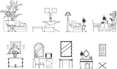 Vector sketch illustration of relaxing sofa chair