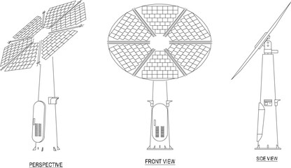 Vector sketch of solar energy lamp illustration