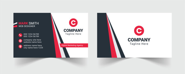 Naklejka na ściany i meble Corporate business card template, Modern business card design template, Clean professional business card template, visiting card, business card template.
