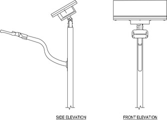 Vector sketch of solar energy lamp illustration