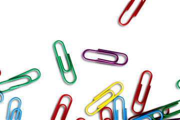 Scattered Colorful Paper Clips - Isolated