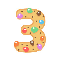 3 Cookies chocolate alphabet