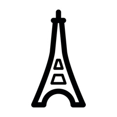 French eiffel tower icon. Outline french eiffel tower vector icon for web design isolated on white background