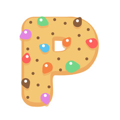 P Cookies chocolate alphabet