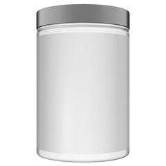 Realistic 3D white jar rendering mockup on white background	