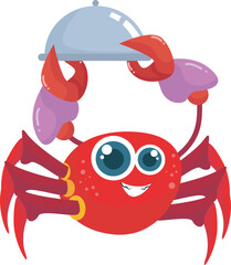 Chef Crab Smile Mascot Logo Icon