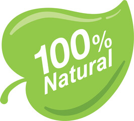 100 percent natural icon sign symbol for healthy food or beverage or beauty and healthcare products vector 