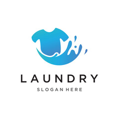 Laundry logo template creative design with the concept of washing machine, clothes or clothing, foam. Logo for washing , badge,company.