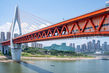 Scenery of Qiansimen Bridge in Chongqing, China