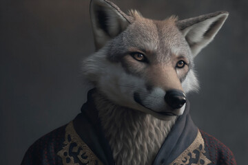 Portrait of a wolf - Generative AI