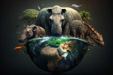 Generative Ai with animals for World Wildlife Conservation day. 