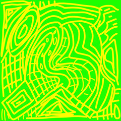Abstract green and yellow pattern design