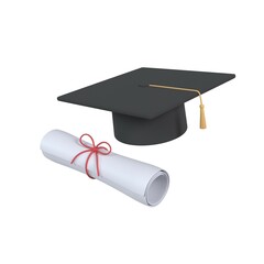 Back to school on white background. Education concept. 3D render