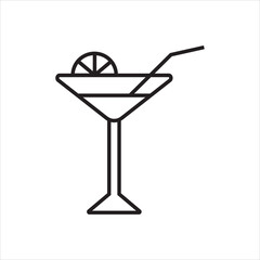 vector cocktail glass on white background