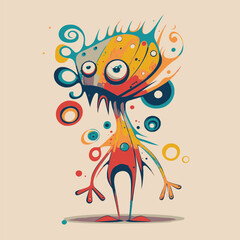 Funny alien creature doddle