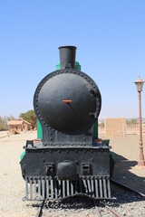 Fototapeta na wymiar Steam Train at Madain Salah in Saudi Arabia