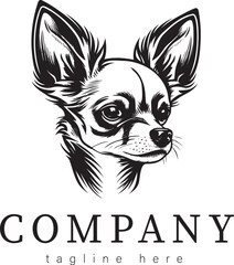 The head of chihuahua dog. Dog vector illustration. Company logo design