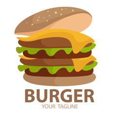 burger melted cheese beef logo