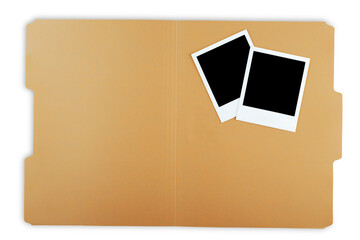 File Folder with Blank Polaroids