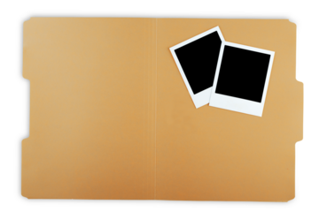 File Folder with Blank Polaroids