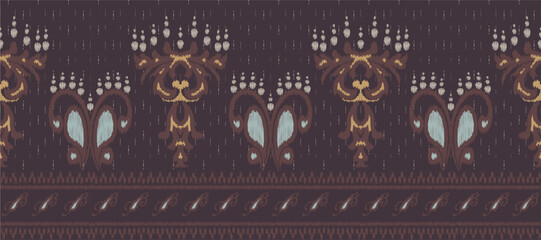 African Ikat paisley embroidery. Batik Textile ikat diamond seamless pattern digital vector design for Print saree Kurti Borneo Fabric border brush stylish