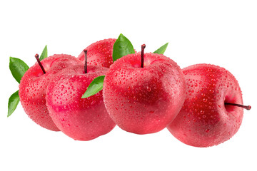 Fresh red apple isolated on a transparent background.