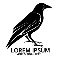 Obraz premium Crow silhouette, logo style vector illustration