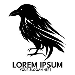 Fototapeta premium Crow silhouette, logo style vector illustration