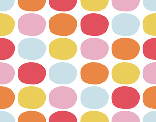 ALTERNATE SPOT MULTI COLOR POLK DOTS RETRO SEAMLESS PATTERN VECTOR