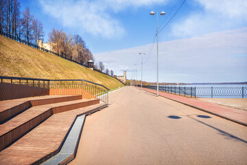 Staircase on the embankment of the Volga River, Kineshma, Ivanovo region