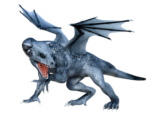 Fototapeta premium 3D Rendering Fairy Tale Dragon on White