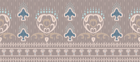 African Ikat paisley embroidery. Batik Textile ikat prints seamless pattern digital vector design for Print saree Kurti Borneo Fabric border Ikkat Dupatta