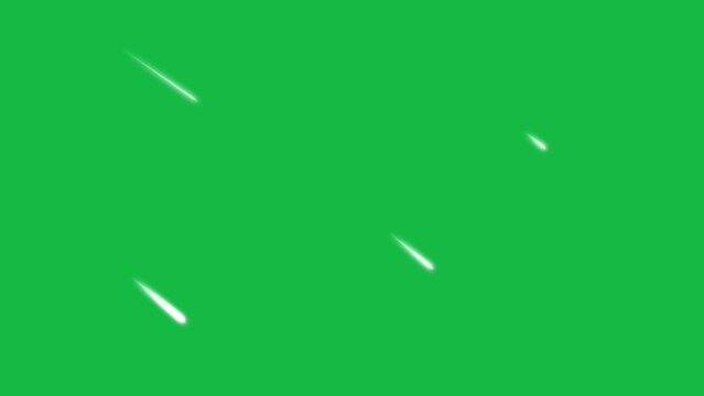 Falling asteroid on green screen background motion graphic effect.