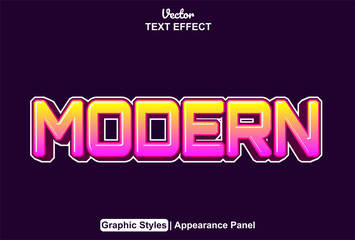 modern text effect with graphic style and editable.