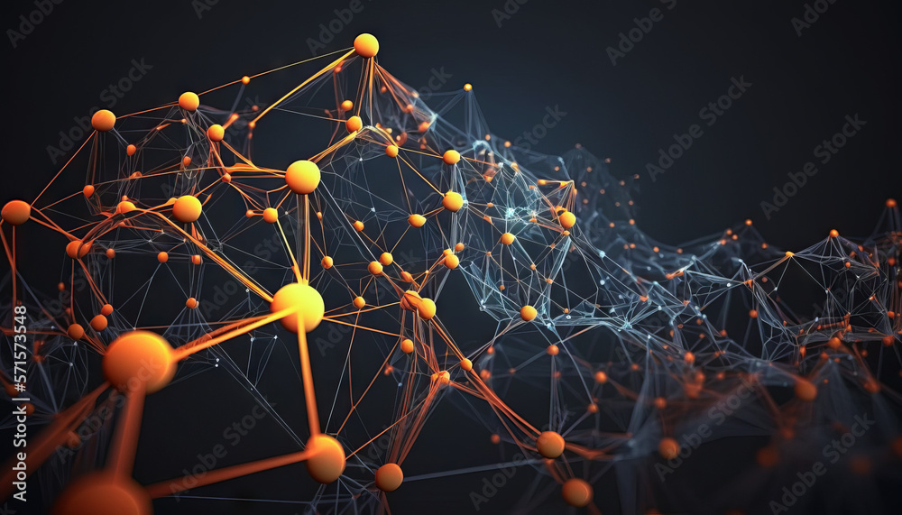 Poster abstract polygonal space low poly dark background with connecting dots and lines. connection structu