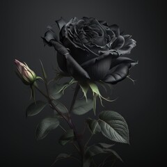 Beautiful gothic black rose decorative art illustration generative ai
