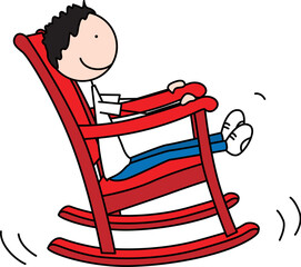 Happy Kid in a rocking chair