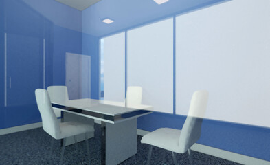 Fototapeta na wymiar Elegant office interior. Mixed media. 3D rendering.