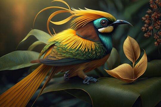 The Beauty of the bird of paradise Cendrawasih. Generative AI