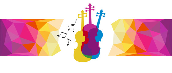 Music graphic with violin.