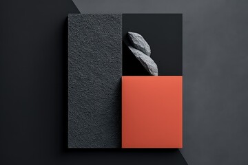 A minimal graphic design wallpaper for a graphic design studio on a charcoal background color. delicate aesthetics, hyper realistic nature textures