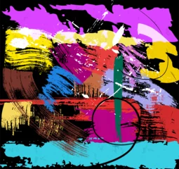 Gordijnen abstract colorful background composition, illustration with paint strokes and splashes, design template © Kirsten Hinte